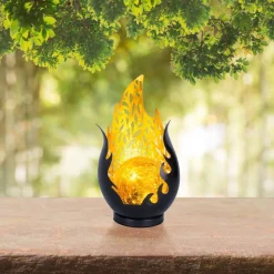 LED-bordlampe 36534, svart, gull, metall, glass