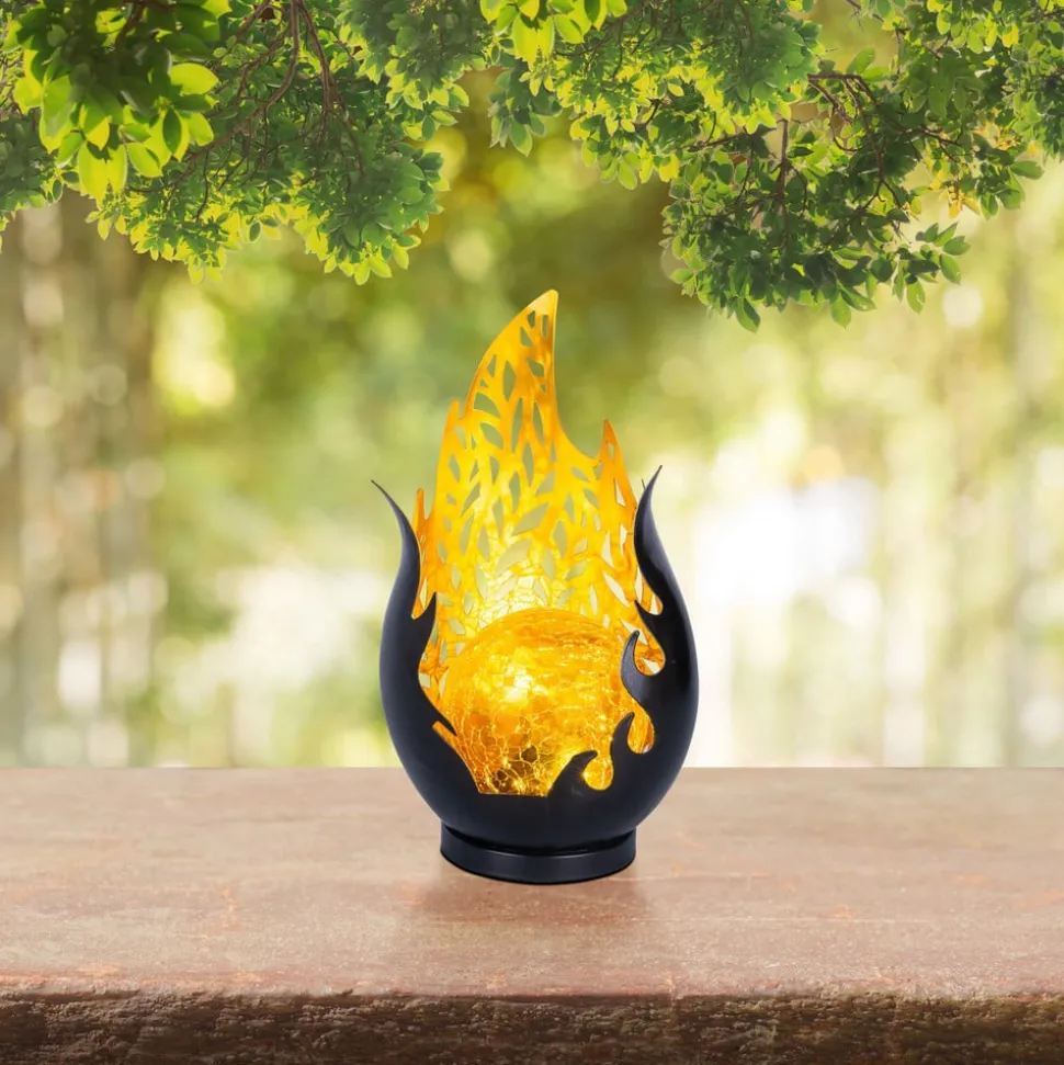 LED-bordlampe 36534, svart, gull, metall, glass