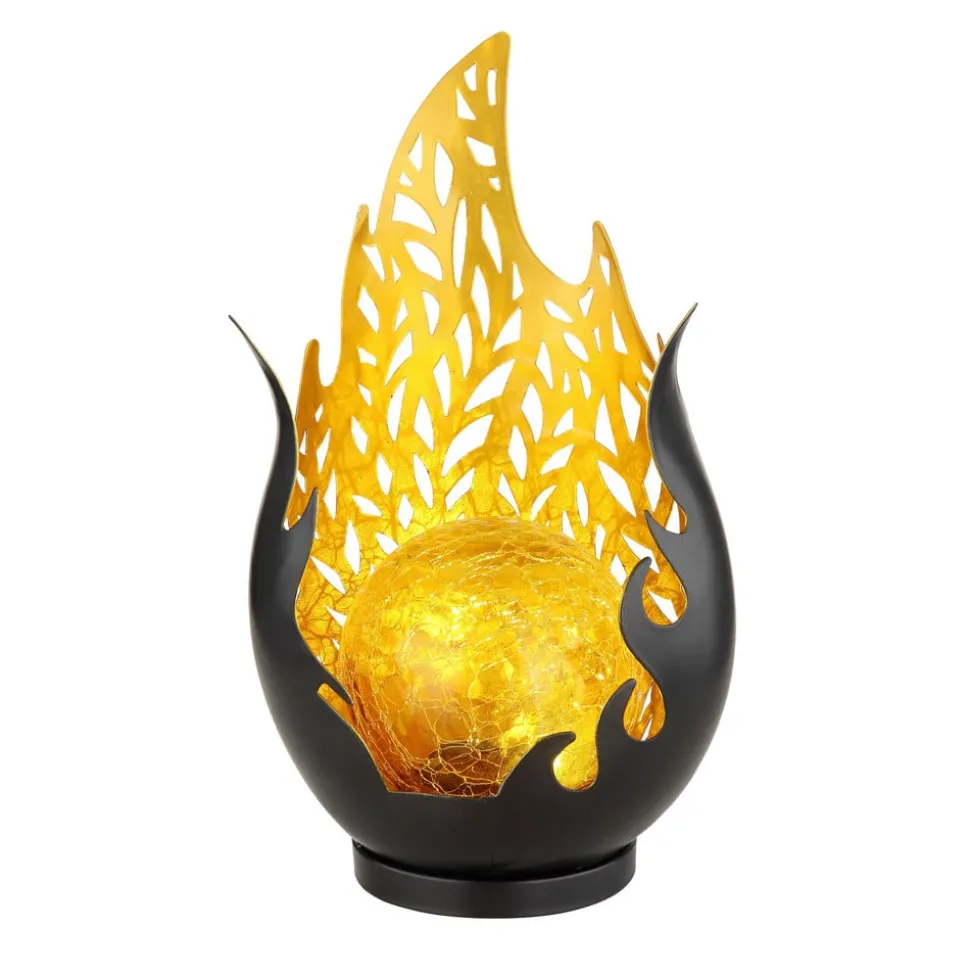 LED-bordlampe 36534, svart, gull, metall, glass