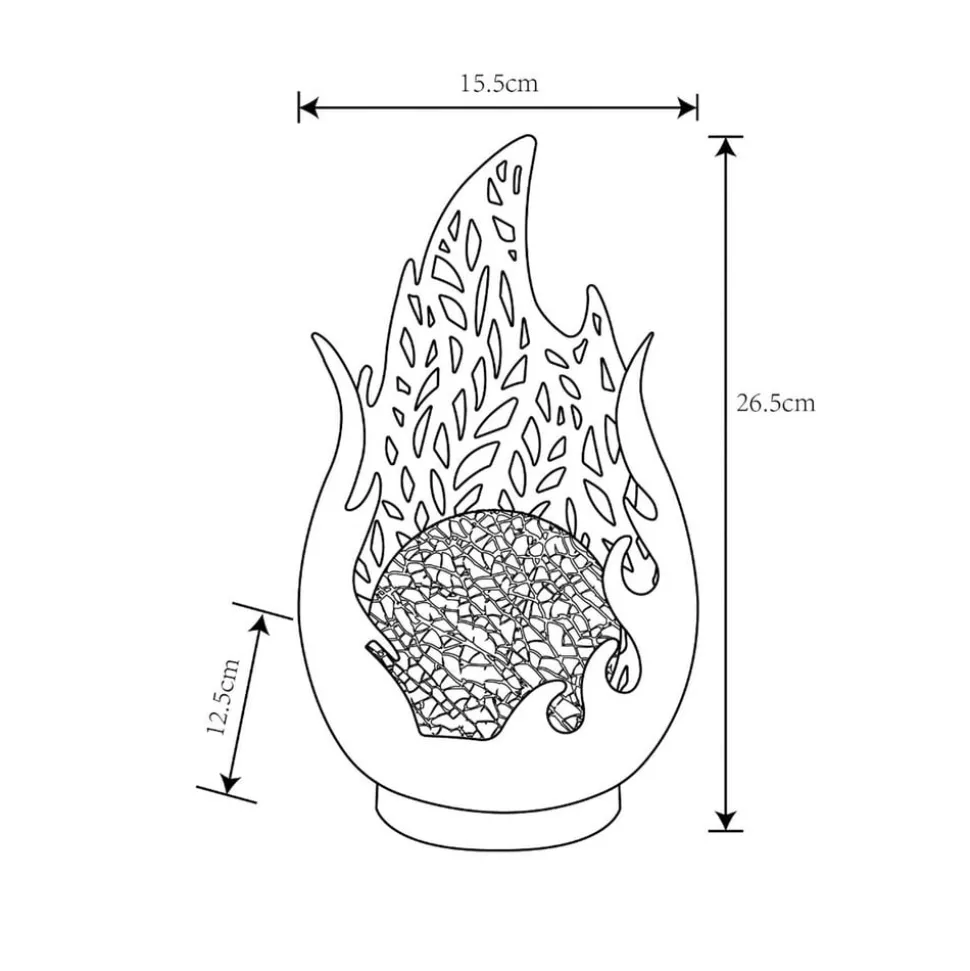 LED-bordlampe 36534, svart, gull, metall, glass