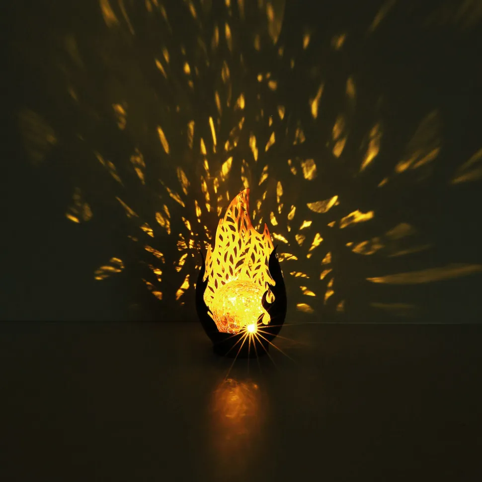 LED-bordlampe 36534, svart, gull, metall, glass