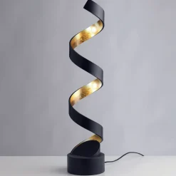 LED-bordlampe Helix, høyde 66 cm, svart-gull