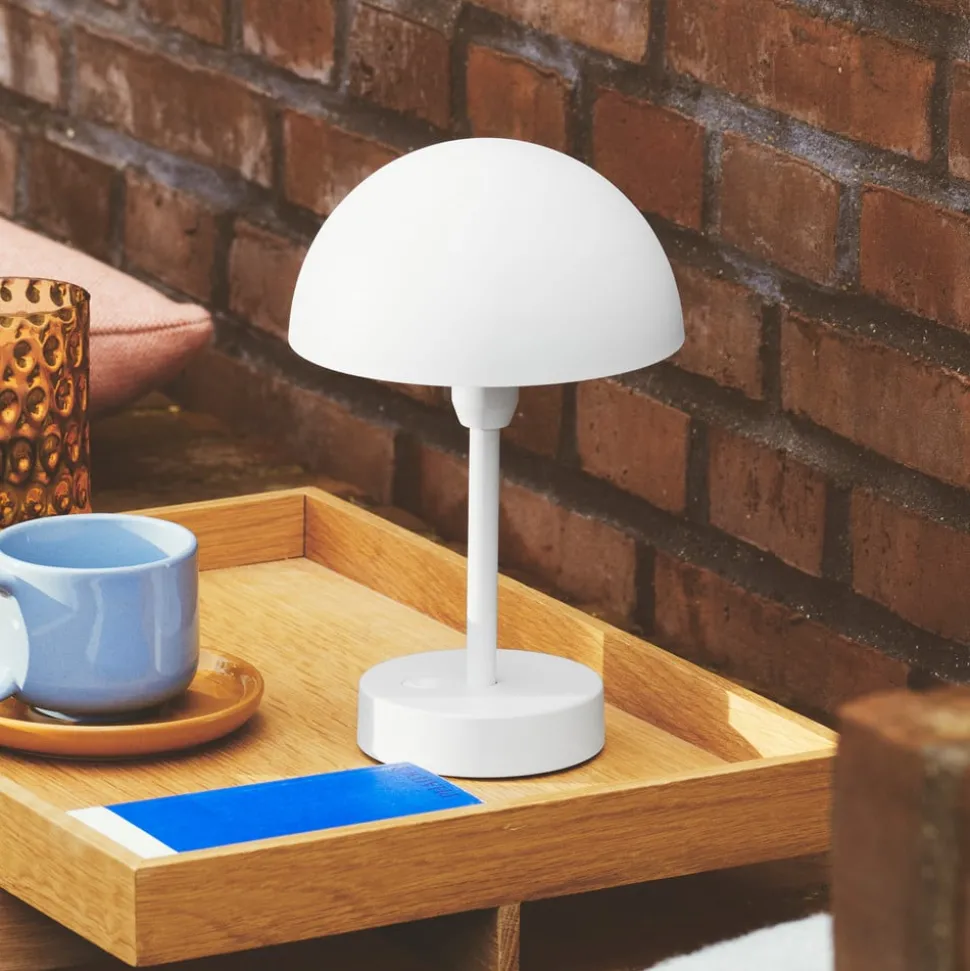 LED-bordlampe med batteri Ellen To-Go, hvit, aluminium