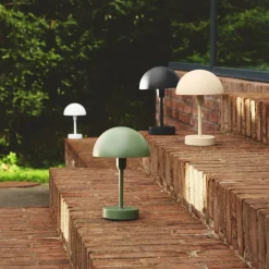 LED-bordlampe med batteri Ellen To-Go, hvit, aluminium