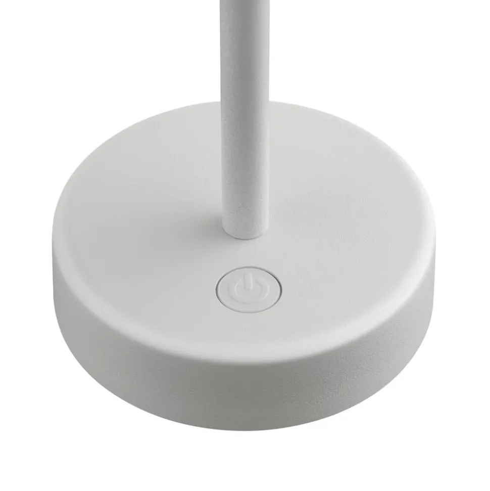 LED-bordlampe med batteri Ellen To-Go, hvit, aluminium