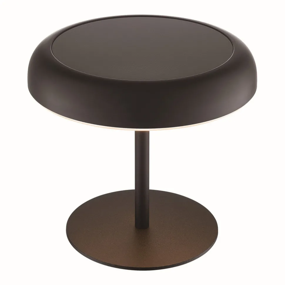 LED-bordlampe med solcellepanel og batteri Elmer, svart, metall, IP44