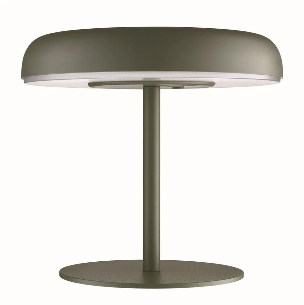 LED-bordlampe med solcellepanel og batteri Elmer, grønn, metall, IP44