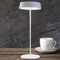 LED-bordlampe Miram med batteri, dimbar, hvit