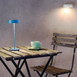 LED-bordlampe Miram med batteri, dimbar, blå