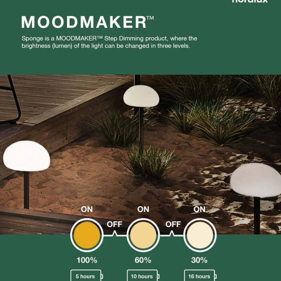 LED-bordlampe Sponge table med 21,5 cm batteri