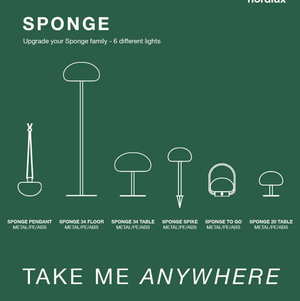 LED-bordlampe Sponge table med 21,5 cm batteri