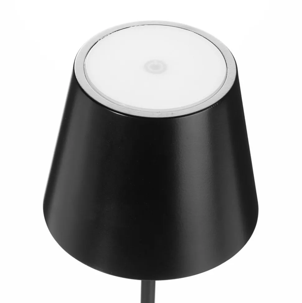 LED-bordlampe Toc med USB-lader, IP54, svart
