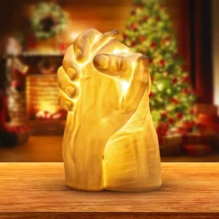 LED-bordlampe With Me av porselen, hvit