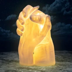 LED-bordlampe With Me av porselen, hvit