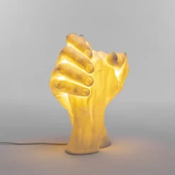 LED-bordlampe With Me av porselen, hvit