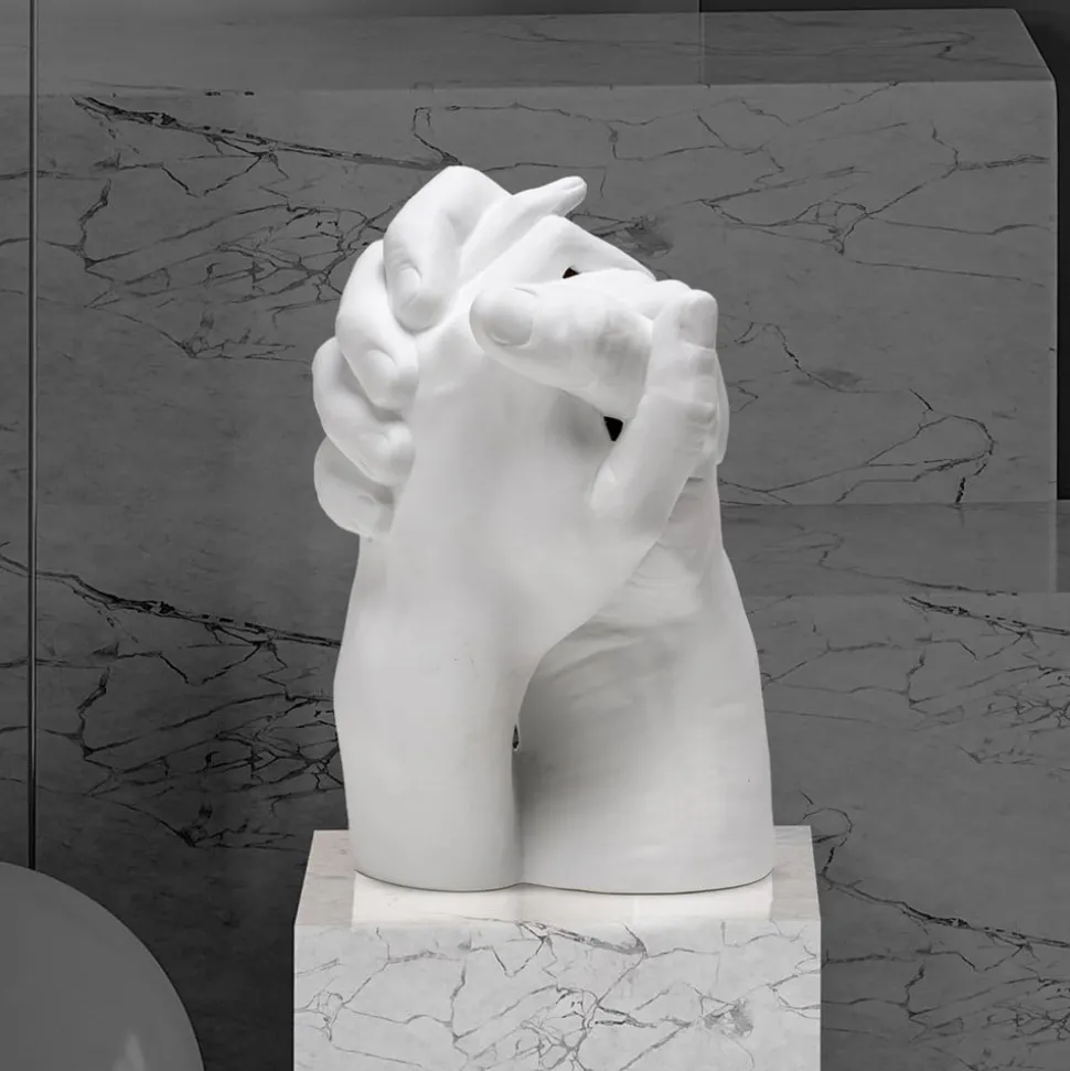 LED-bordlampe With Me av porselen, hvit