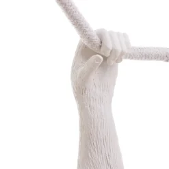 LED-dekohengelampe Monkey Lamp hvit svingende