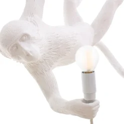LED-dekohengelampe Monkey Lamp hvit svingende