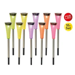 LED-deko-solcellelampe 4180702 farge jordspyd 10er