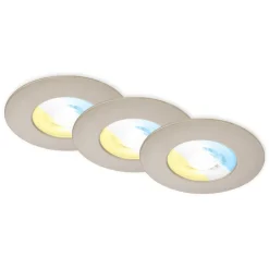 LED-downlight 7605 IP44 3stk CTS matt nikkel