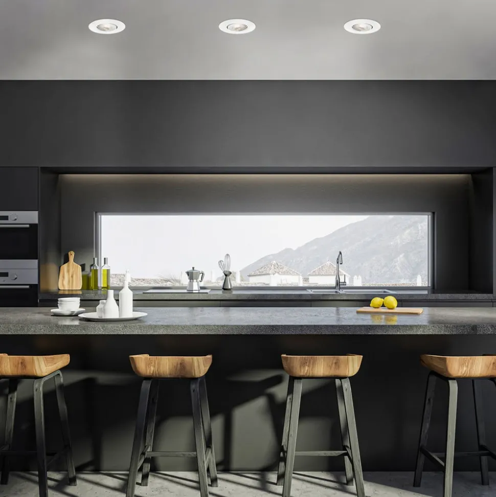 LED-downlight 7602 3stk IP65 3 000 K hvit