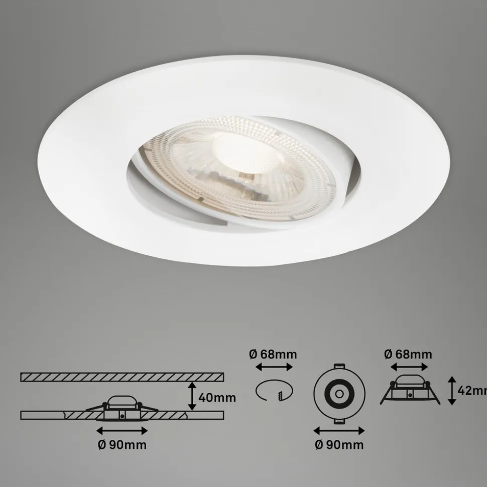 LED-downlight 7602 3stk IP65 3 000 K hvit
