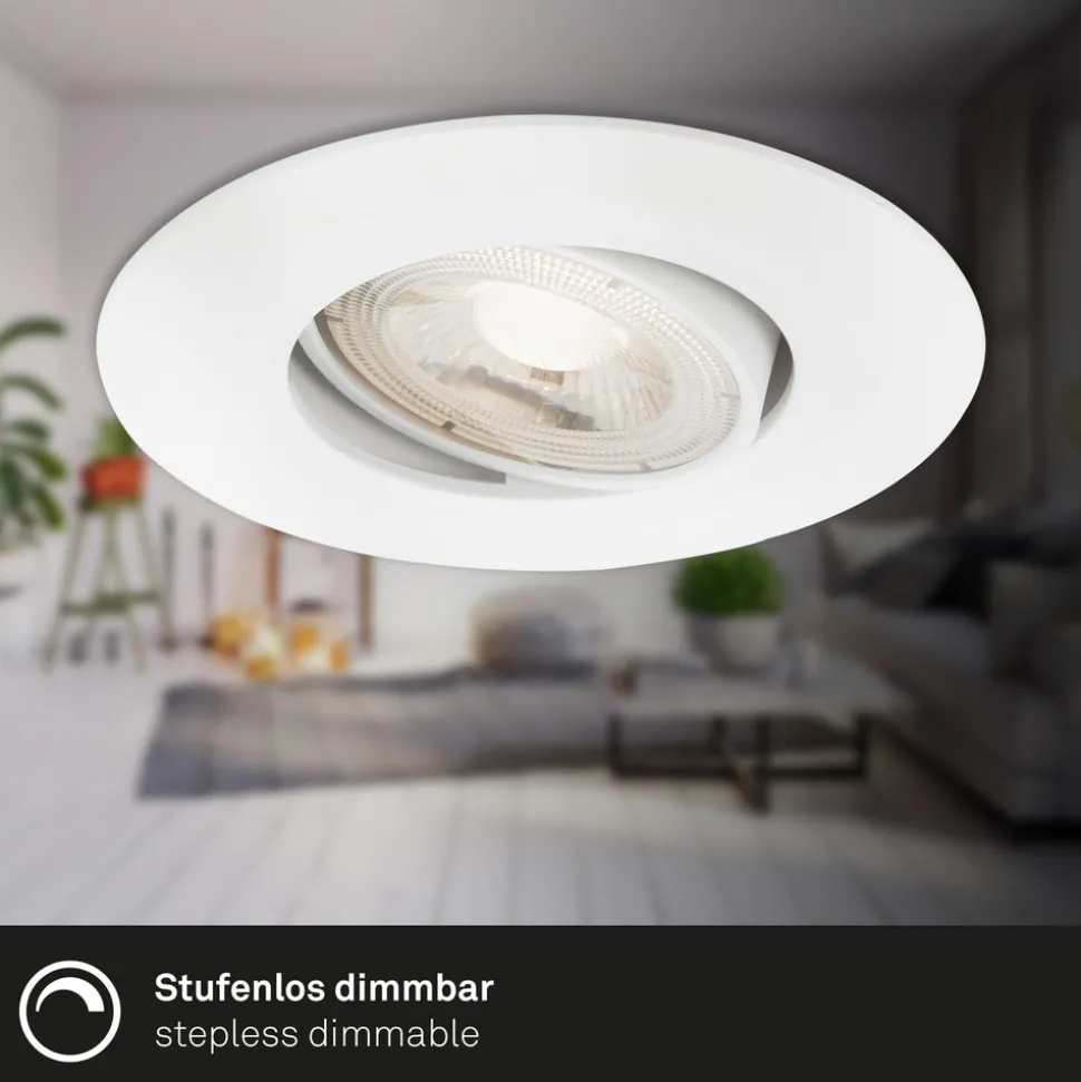 LED-downlight 7602 3stk IP65 3 000 K hvit
