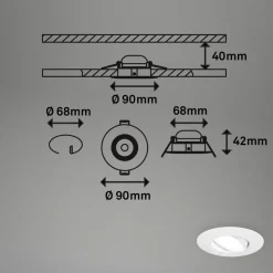LED-downlight 7597 3stk IP65 4 000 K hvit