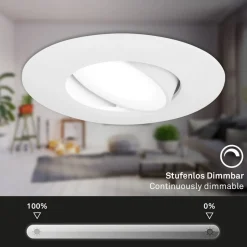 LED-downlight 7597 3stk IP65 4 000 K hvit