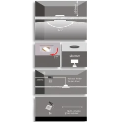 LED-downlight Andrej, kantet, krom
