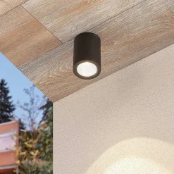 LED-downlight Embla i aluminium IP54, mørk grå