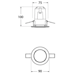 LED-downlight Teresa 90, GU10, CCT, 6 W, svart