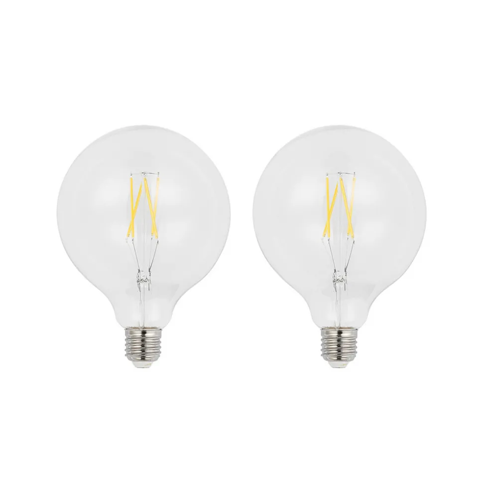LED-filament E27 6W 2 700 K G125 globe klar 2 stk