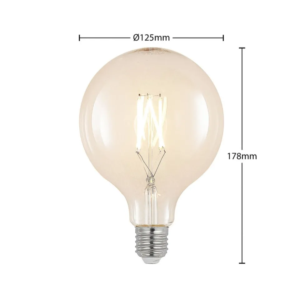 LED-filament E27 6W 2 700 K G125 globe klar 2 stk