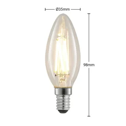 LED-filamentpære E14 4W 827 stearinlys dimbar 5stk