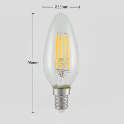 LED-filamentpære E14 4W 827 3-trinns dimmer 3 stk