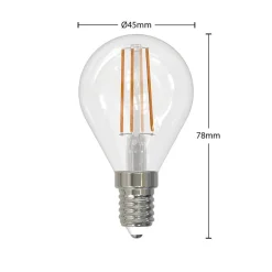 LED-filamentpære E14 4W 2 700 K dråper dimbar 3stk