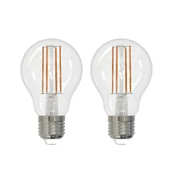 LED-filamentpære E27 6W klar 2 700 K, dimbar, sett med 2 stk