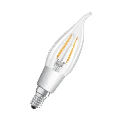 LED-flammepære E14 4W, varmhvit, dimbar, klar