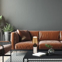 LED-flaskelampe batteri IP44 med dimmer, gull