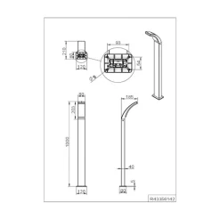 LED-gatelampe Beja, antrasitt, aluminium, høyde 100 cm