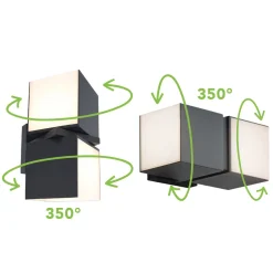 LED-gatelampe Cuba, 2 lyskilde, antrasitt, 3 000 K