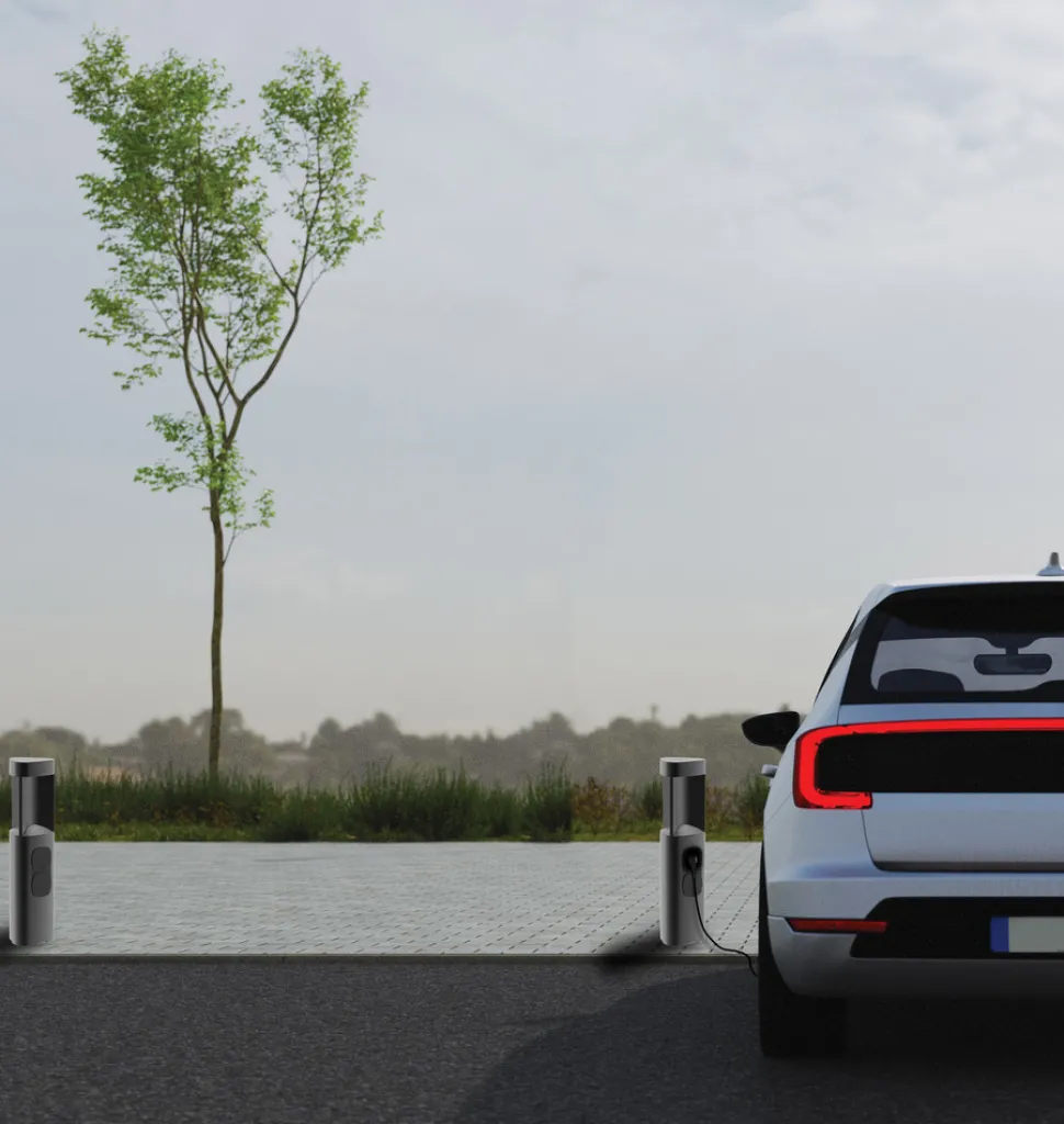 LED-gatelampe E354, grafittfarget, 2 stikkontakter, høyde 50 cm