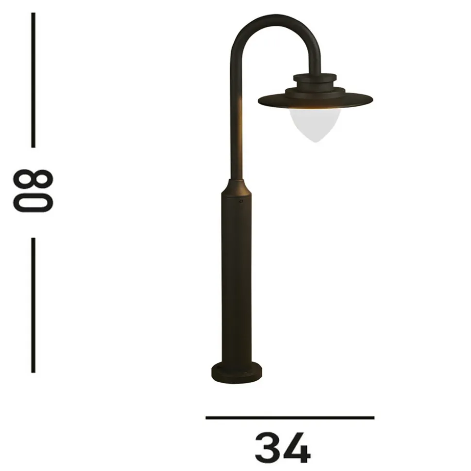 LED-gatelampe Texas, IP54, grafittfarget, høyde 80 cm