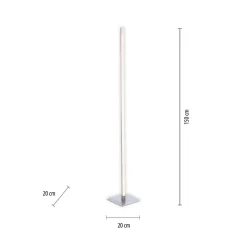 LED-gulvlampe Bella, rett, firkantet sokkel, stål