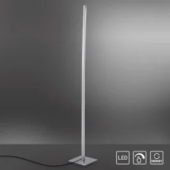 LED-gulvlampe Bella, rett, firkantet sokkel, stål