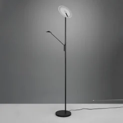 LED-gulvlampe Brantford leselampe svart matt