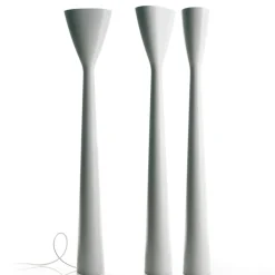 LED-gulvlampe Carrara med dimmer, hvit