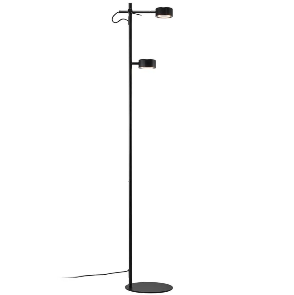 LED-gulvlampe Clyde, 2 lyskilder, med dimmer