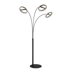 LED-gulvlampe Della, høyde 190 cm, svart/mørkgrå, 3 lyskilder.
